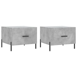Tables basses 2 pcs gris béton 50x50x40 cm bois d'ingénierie 625808625808