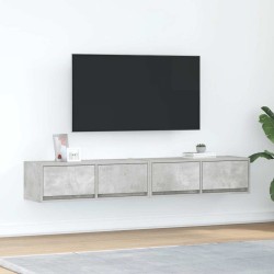Meubles TV 2 pcs gris béton 80x31x25,5 cm bois d'ingénierie 625809625809
