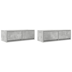 Meubles TV 2 pcs gris béton 80x31x25,5 cm bois d'ingénierie 625809625809
