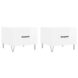 Tables basses 2 pcs blanc brillant 50x50x40cm bois d'ingénierie 625811625811