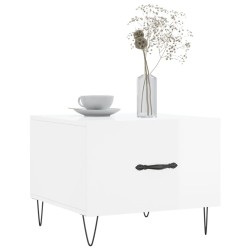 Tables basses 2 pcs blanc brillant 50x50x40cm bois d'ingénierie 625811625811