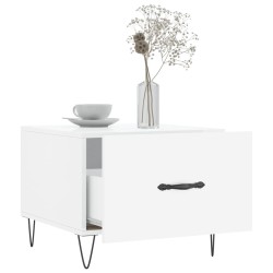 Tables basses 2 pcs blanc brillant 50x50x40cm bois d'ingénierie 625811625811