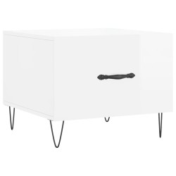 Tables basses 2 pcs blanc brillant 50x50x40cm bois d'ingénierie 625811625811