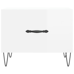 Tables basses 2 pcs blanc brillant 50x50x40cm bois d'ingénierie 625811625811