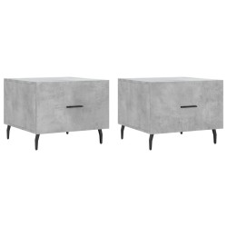 Tables basses 2 pcs gris béton 50x50x40 cm bois d'ingénierie 625812625812