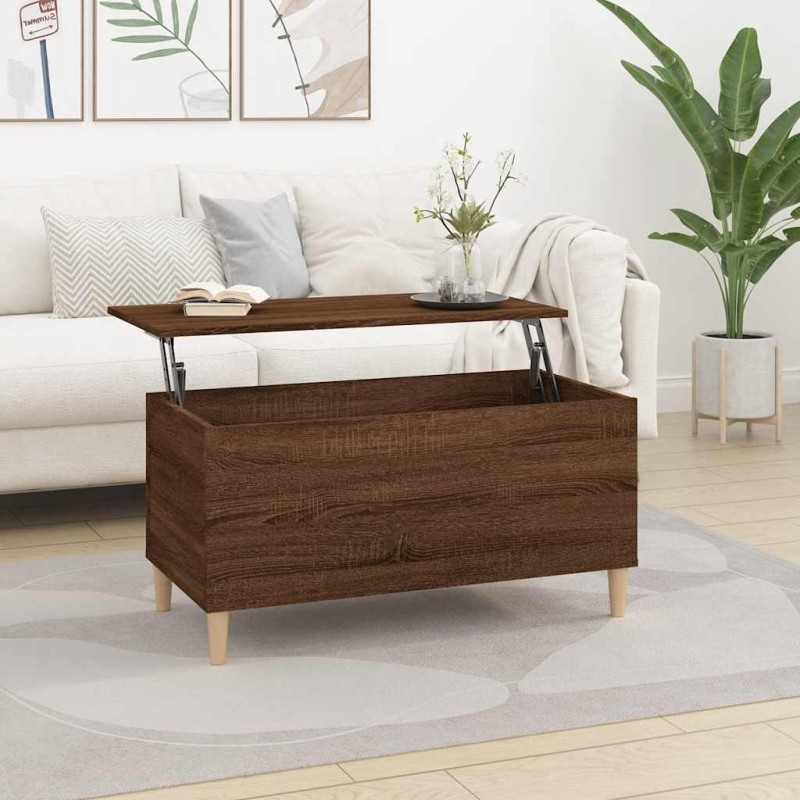 Table basse Chêne marron 90x44,5x45 cm Bois d'ingénierie 625820625820