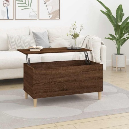 Table basse Chêne marron 90x44,5x45 cm Bois d'ingénierie 625820625820