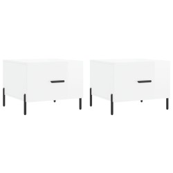 Tables basses 2 pcs blanc brillant 50x50x40cm bois d'ingénierie 625823625823