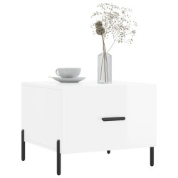 Tables basses 2 pcs blanc brillant 50x50x40cm bois d'ingénierie 625823625823