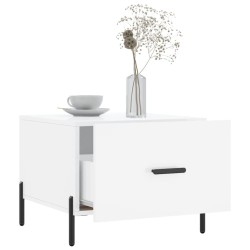 Tables basses 2 pcs blanc brillant 50x50x40cm bois d'ingénierie 625823625823