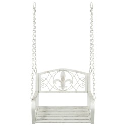 Banc Balançoire Acier 71,5 x 59 x 55 cm Blanc antique 625825625825
