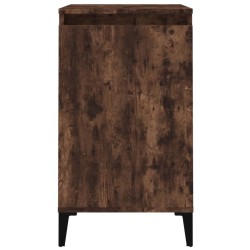 Table de chevet chêne fumé 40x35x70 cm bois d'ingénierie 625827625827