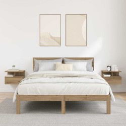 Table de nuit flottante 2 pc Chêne artisanal 40 x 31 x 28 cm 625829625829