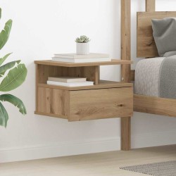 Table de nuit flottante 2 pc Chêne artisanal 40 x 31 x 28 cm 625829625829