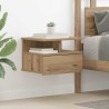 Table de nuit flottante 2 pc Chêne artisanal 40 x 31 x 28 cm 625829625829