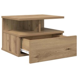 Table de nuit flottante 2 pc Chêne artisanal 40 x 31 x 28 cm 625829625829