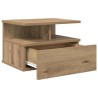 Table de nuit flottante 2 pc Chêne artisanal 40 x 31 x 28 cm 625829625829