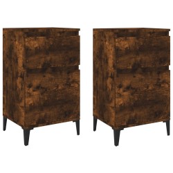 Tables de chevet 2 pcs chêne fumé 40x35x70 cm 625830625830