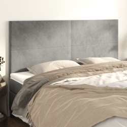Tête de lit Gris clair 200x5x118/128 cm Velours 625834625834