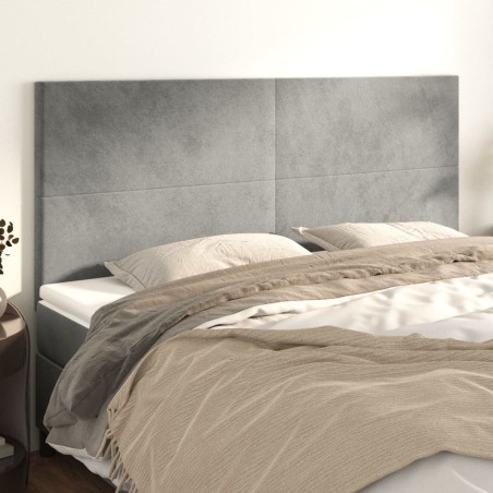 Tête de lit Gris clair 200x5x118/128 cm Velours 625834625834