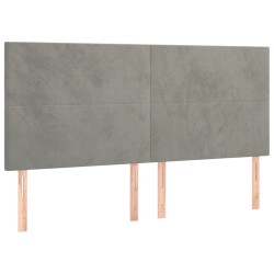 Tête de lit Gris clair 200x5x118/128 cm Velours 625834625834