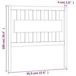 Tête de lit Blanc 95,5x4x100 cm Bois massif de pin 625835625835
