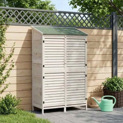 Abri de jardin Blanc 106 x 56 x 176,5 cm Bois de Sapin Massif 625837625837