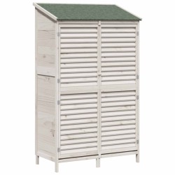 Abri de jardin Blanc 106 x 56 x 176,5 cm Bois de Sapin Massif 625837625837