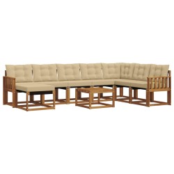 Ensemble de canapés d'extérieur 9 pcs Naturel et Beige 625838625838