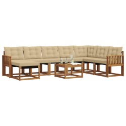 Ensemble de canapés d'extérieur 9 pcs Naturel et Beige 625838625838