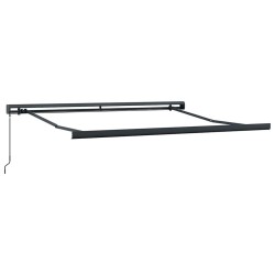 Auvent rétractable jaune et blanc 3,5x2,5 m tissu et aluminium 625840625840