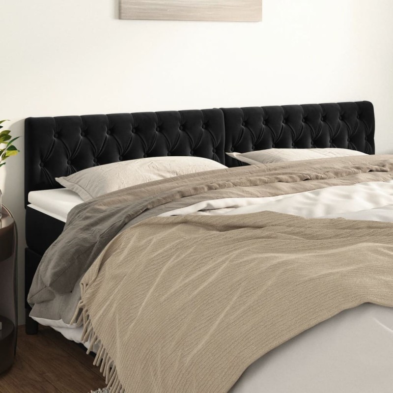 Têtes de lit Noir 180 x 7 x 78/88 cm Velours 625848625848