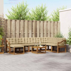 Ensemble de canapés d'extérieur 9 pcs Naturel et Beige 625850625850