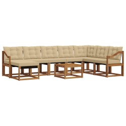 Ensemble de canapés d'extérieur 9 pcs Naturel et Beige 625850625850