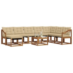 Ensemble de canapés d'extérieur 9 pcs Naturel et Beige 625850625850