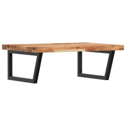 Étagère de vasque murale acier et bois massif d'acacia 625851625851