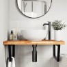 Étagère de vasque murale acier et bois massif d'acacia 625851625851
