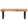 Étagère de vasque murale acier et bois massif d'acacia 625851625851