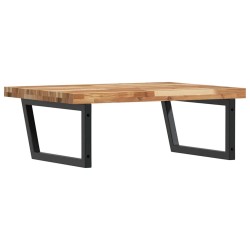 Étagère de vasque murale acier et bois massif d'acacia 625851625851