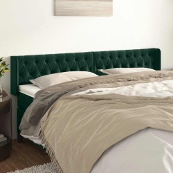Tête de lit avec oreilles Vert foncé 203x16x78/88 cm Velours 625856625856