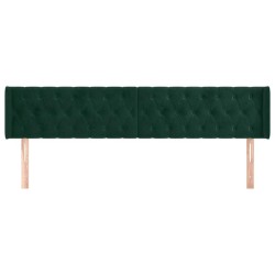 Tête de lit avec oreilles Vert foncé 203x16x78/88 cm Velours 625856625856