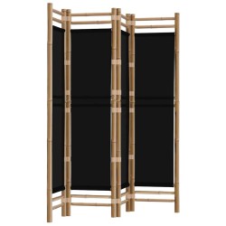 Cloison de séparation pliante 4 panneaux 160 cm Bambou et toile 625858625858