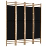 Cloison de séparation pliante 4 panneaux 160 cm Bambou et toile 625858625858