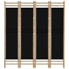 Cloison de séparation pliante 4 panneaux 160 cm Bambou et toile 625858625858