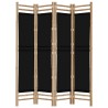 Cloison de séparation pliante 4 panneaux 160 cm Bambou et toile 625858625858