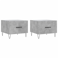 Tables basses 2 pcs gris béton 50x50x40 cm bois d'ingénierie 625859625859