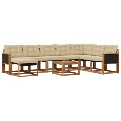 Ensemble de canapés d'extérieur 9 pcs Naturel et Beige 625862625862