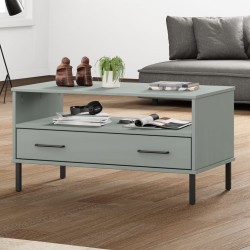Table basse avec pieds en métal Gris 85x50x45 cm Bois OSLO 625868625868