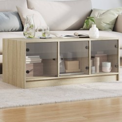 Table basse avec portes en verre chêne sonoma 102x50x42 cm 625869625869