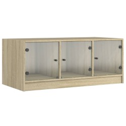 Table basse avec portes en verre chêne sonoma 102x50x42 cm 625869625869